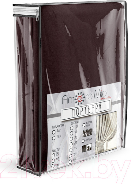 Изображение товара Комплект штор Amore Mio Однотонная замша 6ML 3872-022 150x270 / 92030 (коричневый)