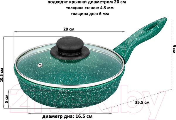 Изображение товара Сковорода Elan Gallery Гармония вкуса / 120631 (изумруд)