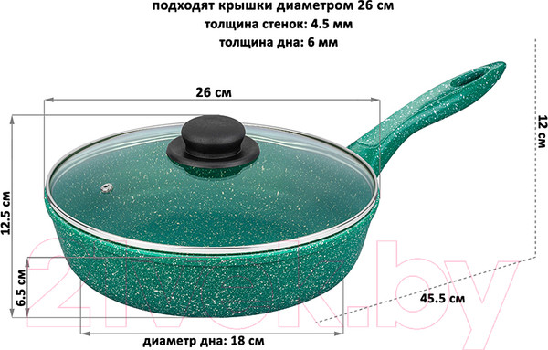 Изображение товара Сковорода Elan Gallery Гармония вкуса / 120637 (изумруд)