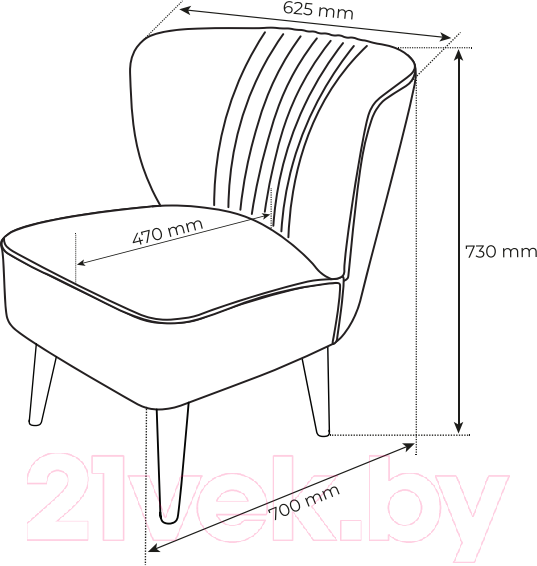 Изображение товара Кресло мягкое Mio Tesoro Унельма (Twist 20 Dark Grey)