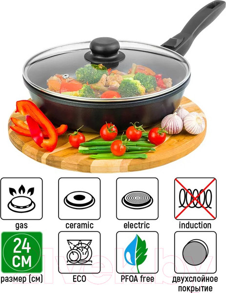 Изображение товара Сковорода Elan Gallery Гармония вкуса / 120303 (черный оникс)