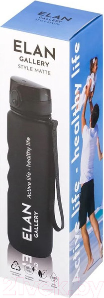 Изображение товара Бутылка для воды Elan Gallery Style Matte / 280148 (черный)