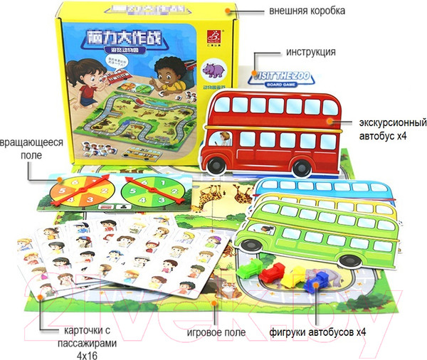 Изображение товара Развивающая игра Top Goods Поездка в зоопарк 5107