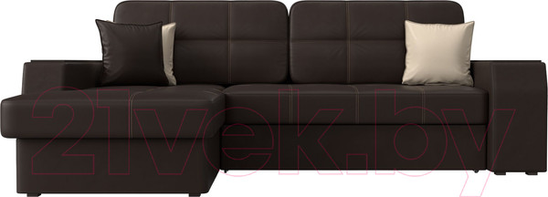 Изображение товара Диван угловой Лига Диванов Брюссель левый / 29396L (экокожа коричневый)