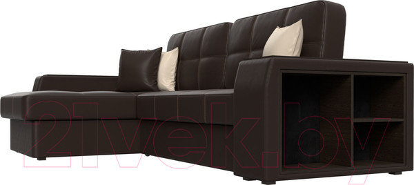 Изображение товара Диван угловой Лига Диванов Брюссель левый / 29396L (экокожа коричневый)