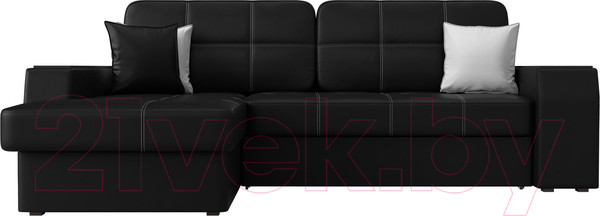 Изображение товара Диван угловой Лига Диванов Брюссель левый / 29397L (экокожа черный)