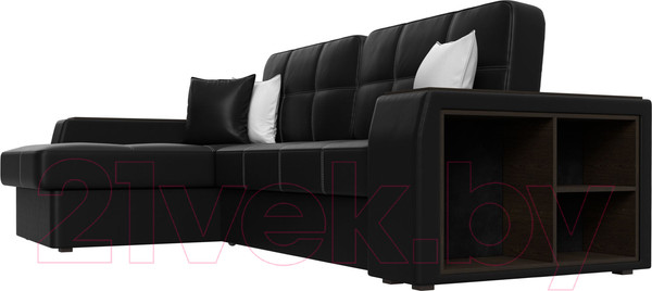 Изображение товара Диван угловой Лига Диванов Брюссель левый / 29397L (экокожа черный)