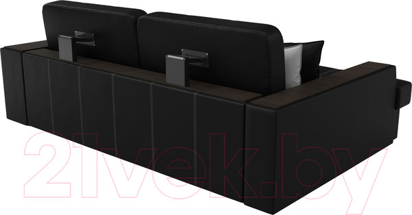 Изображение товара Диван угловой Лига Диванов Брюссель левый / 29397L (экокожа черный)