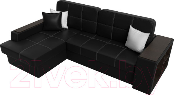 Изображение товара Диван угловой Лига Диванов Брюссель левый / 29397L (экокожа черный)