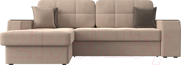 Изображение товара Диван угловой Лига Диванов Брюссель левый / 110647L (велюр бежевый)