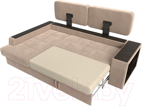 Изображение товара Диван угловой Лига Диванов Брюссель левый / 110647L (велюр бежевый)