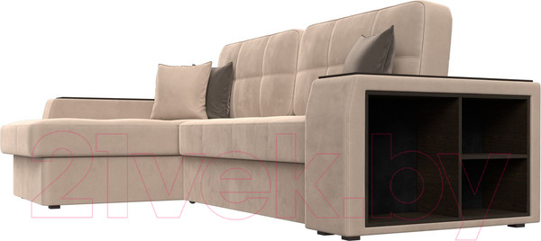 Изображение товара Диван угловой Лига Диванов Брюссель левый / 110647L (велюр бежевый)