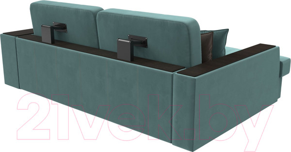 Изображение товара Диван угловой Лига Диванов Брюссель левый / 110648L (велюр бирюзовый)