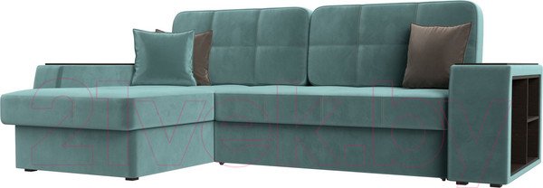 Изображение товара Диван угловой Лига Диванов Брюссель левый / 110648L (велюр бирюзовый)