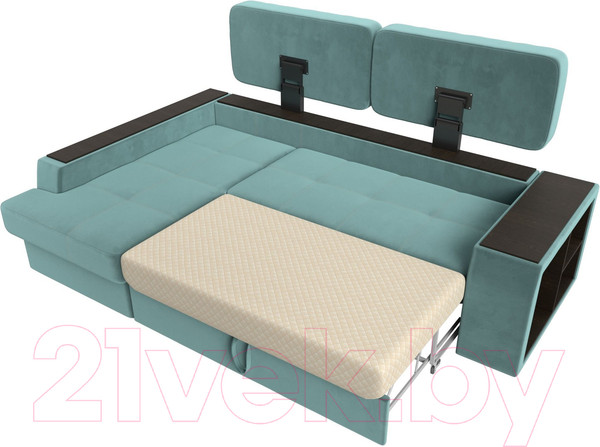 Изображение товара Диван угловой Лига Диванов Брюссель левый / 110648L (велюр бирюзовый)