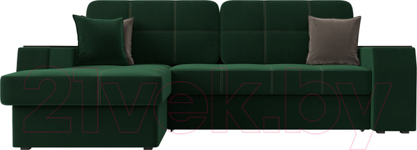 Изображение товара Диван угловой Лига Диванов Брюссель левый / 110650L (велюр зеленый)