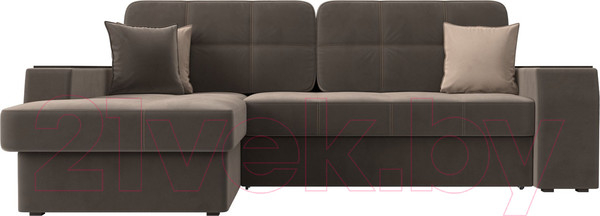 Изображение товара Диван угловой Лига Диванов Брюссель левый / 110651L (велюр коричневый)