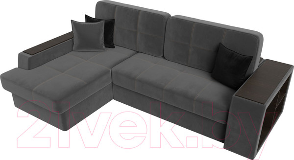 Изображение товара Диван угловой Лига Диванов Брюссель левый / 110652L (велюр серый)