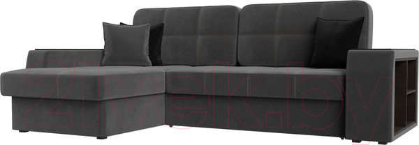 Изображение товара Диван угловой Лига Диванов Брюссель левый / 110652L (велюр серый)