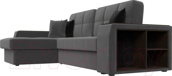 Изображение товара Диван угловой Лига Диванов Брюссель левый / 110652L (велюр серый)