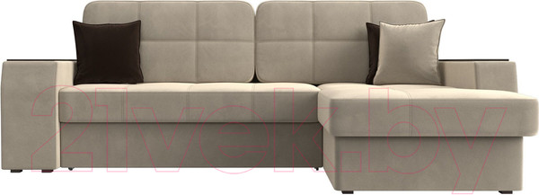 Изображение товара Диван угловой Лига Диванов Брюссель правый / 29386 (микровельвет бежевый)