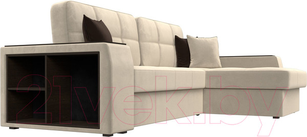 Изображение товара Диван угловой Лига Диванов Брюссель правый / 29386 (микровельвет бежевый)