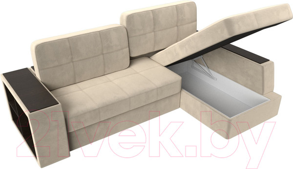 Изображение товара Диван угловой Лига Диванов Брюссель правый / 29386 (микровельвет бежевый)