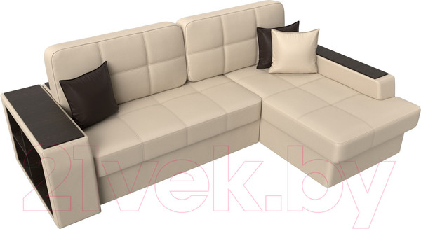 Изображение товара Диван угловой Лига Диванов Брюссель правый / 29394 (экокожа бежевый)