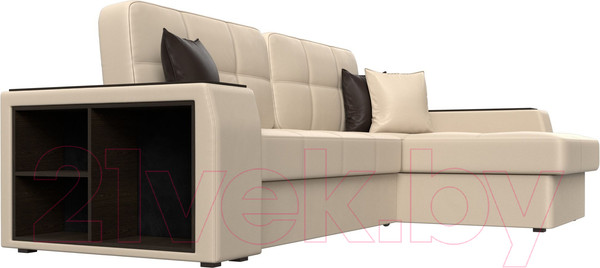 Изображение товара Диван угловой Лига Диванов Брюссель правый / 29394 (экокожа бежевый)