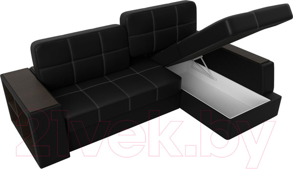Изображение товара Диван угловой Лига Диванов Брюссель правый / 29397 (экокожа черный)