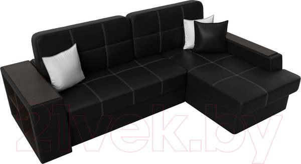 Изображение товара Диван угловой Лига Диванов Брюссель правый / 29397 (экокожа черный)