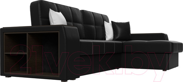 Изображение товара Диван угловой Лига Диванов Брюссель правый / 29397 (экокожа черный)