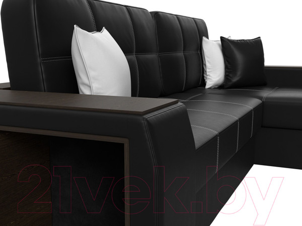 Изображение товара Диван угловой Лига Диванов Брюссель правый / 29397 (экокожа черный)