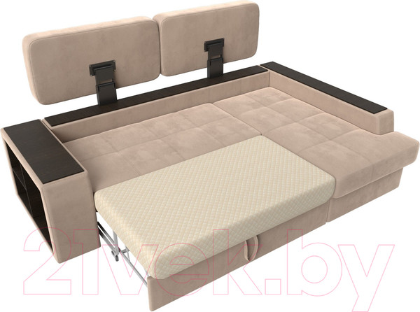 Изображение товара Диван угловой Лига Диванов Брюссель правый / 110647 (велюр бежевый)