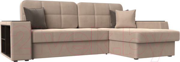 Изображение товара Диван угловой Лига Диванов Брюссель правый / 110647 (велюр бежевый)