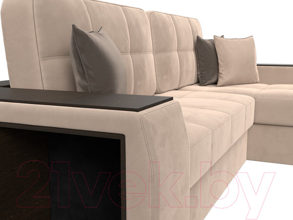 Изображение товара Диван угловой Лига Диванов Брюссель правый / 110647 (велюр бежевый)