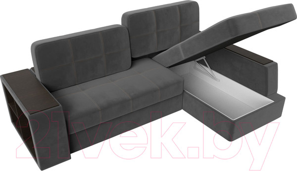 Изображение товара Диван угловой Лига Диванов Брюссель правый / 110652 (велюр серый)
