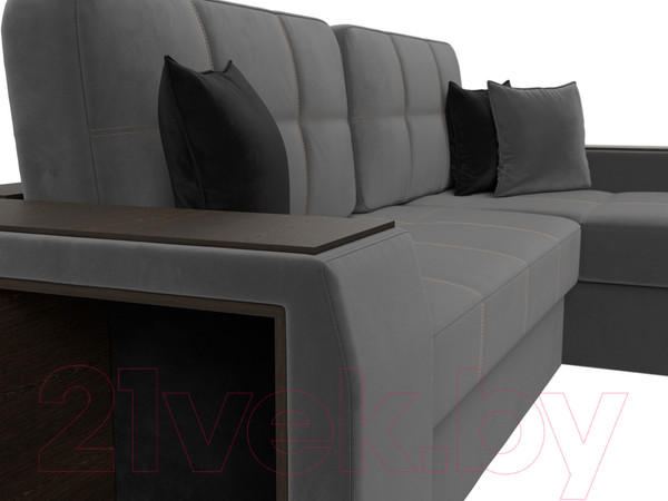 Изображение товара Диван угловой Лига Диванов Брюссель правый / 110652 (велюр серый)