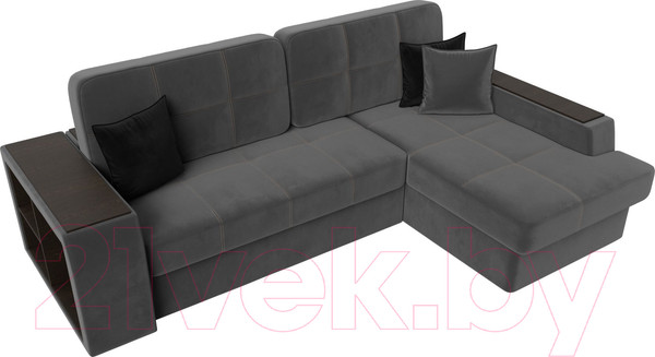 Изображение товара Диван угловой Лига Диванов Брюссель правый / 110652 (велюр серый)