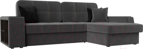 Изображение товара Диван угловой Лига Диванов Брюссель правый / 110652 (велюр серый)