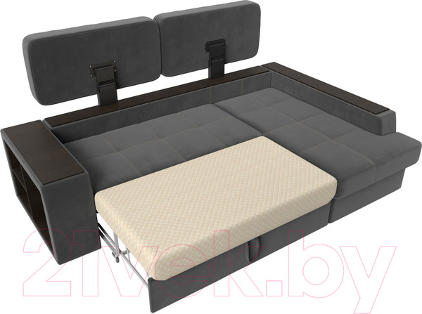 Изображение товара Диван угловой Лига Диванов Брюссель правый / 110652 (велюр серый)