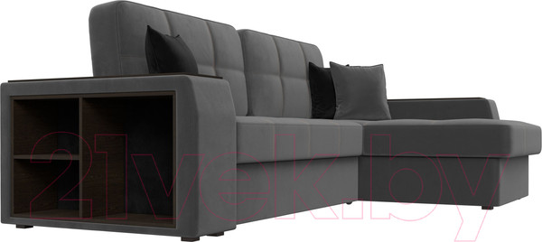 Изображение товара Диван угловой Лига Диванов Брюссель правый / 110652 (велюр серый)