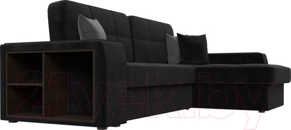 Изображение товара Диван угловой Лига Диванов Брюссель правый / 110654 (велюр черный)