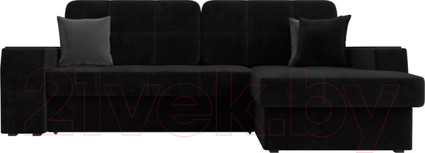 Изображение товара Диван угловой Лига Диванов Брюссель правый / 110654 (велюр черный)