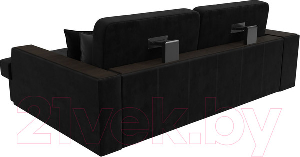 Изображение товара Диван угловой Лига Диванов Брюссель правый / 110654 (велюр черный)