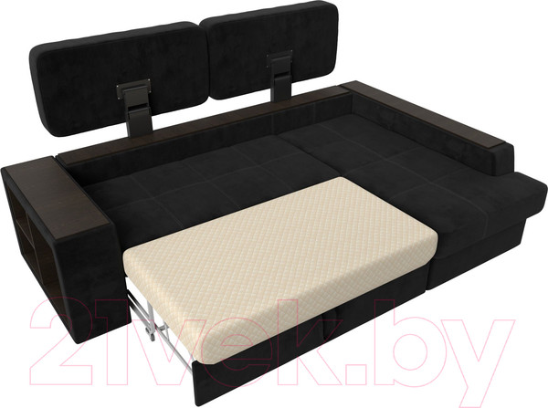 Изображение товара Диван угловой Лига Диванов Брюссель правый / 110654 (велюр черный)