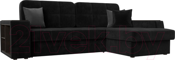 Изображение товара Диван угловой Лига Диванов Брюссель правый / 110654 (велюр черный)