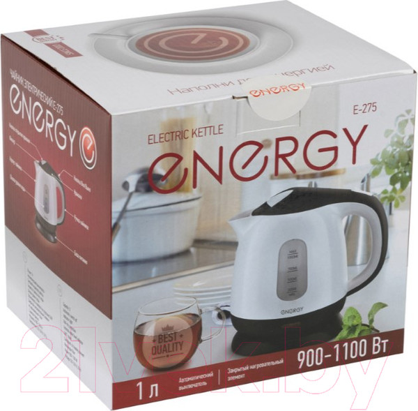 Изображение товара Электрочайник Energy E-275 / 164094 (белый/черный)