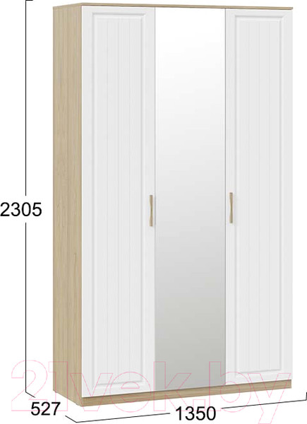 Изображение товара Шкаф ТриЯ Сэнди комбинированный (вяз благородный/белый)
