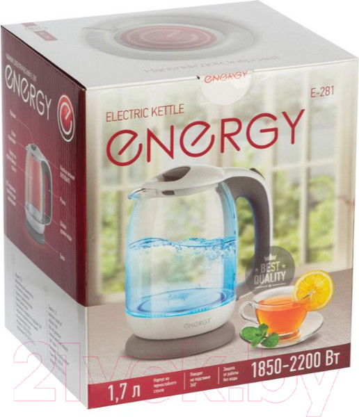 Изображение товара Электрочайник Energy E-281 / 005210 (белый/серый)